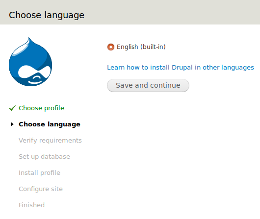 Drupal Choose language page