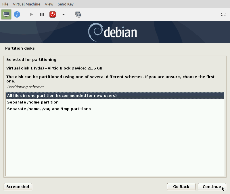 KVM Debian 10 Install 19
