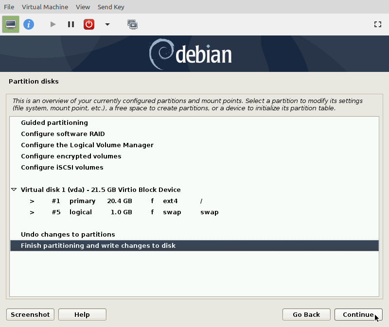 KVM Debian 10 Install 20