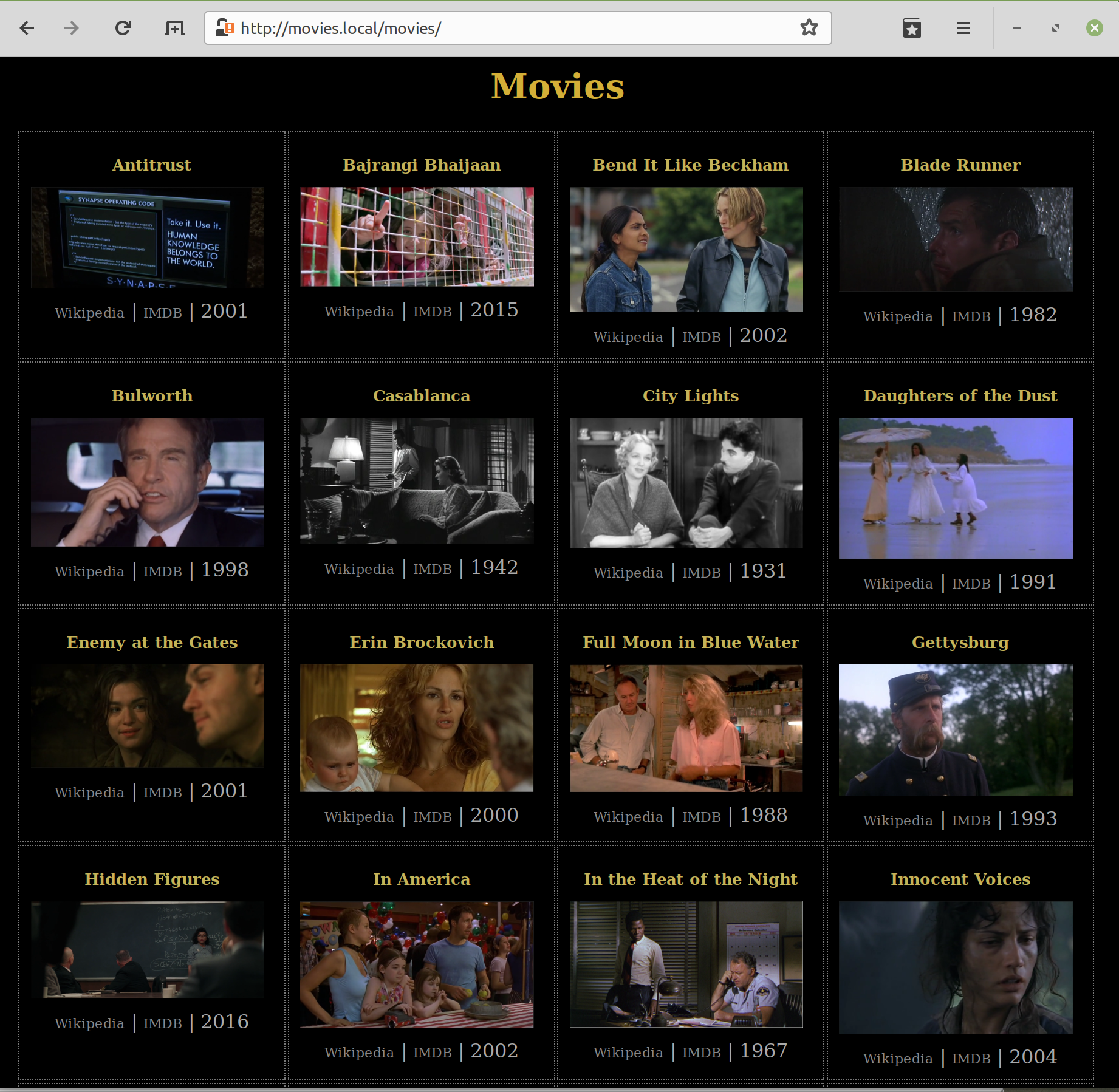 Movie server screenshot